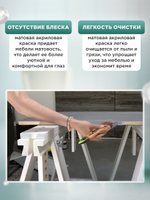 Краска для мебели, дерева и пластика матовая без запаха Гумвнутрянка серая 1 литр.