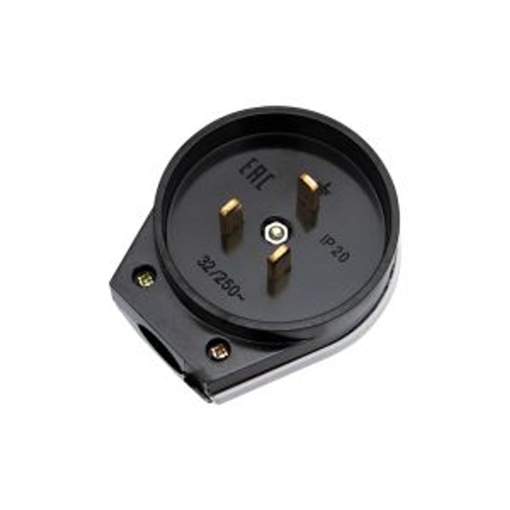 Вилка ВШ для электрической плиты 32А, 250В, 2Р+РЕ (ОУ) черная REXANT