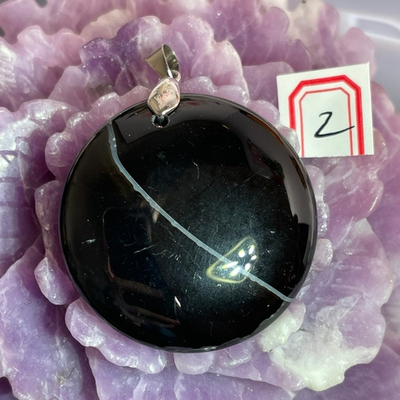 31686 Агат черный Кулон 36мм