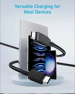 Кабель Anker 310 USB-C to USB-C Rebust Cable for High-Powered Devices 6ft, 240W  1,8m (Black) A81D6