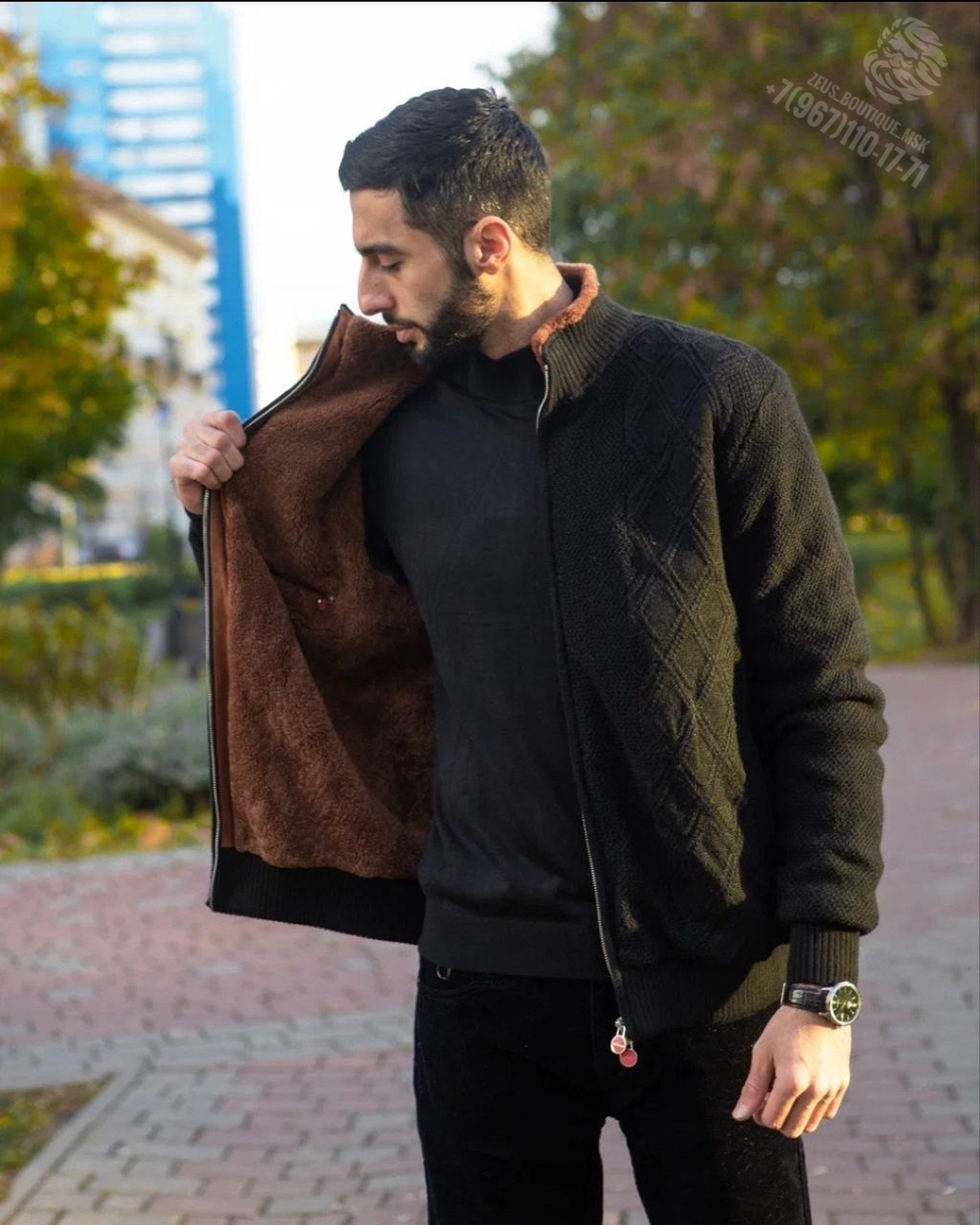 Кардиган с мехом Kiton