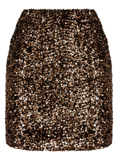 Юбка из пайеток мини бронза