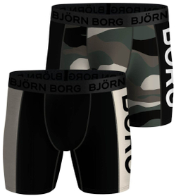 Мужские спортивные боксеры Björn Borg Performance Boxer Panel 2P - разноцветный