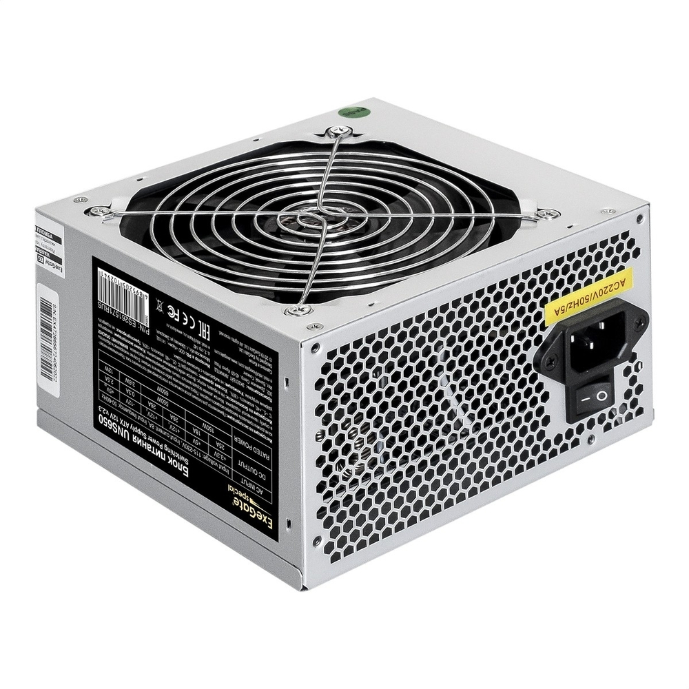 Блок питания Exegate ES261571RUS Блок питания 650W Exegate Special UNS650, ATX, 12cm fan, 24p+4p, 6 / 8p PCI-E, 3*SATA, 2*IDE, FDD