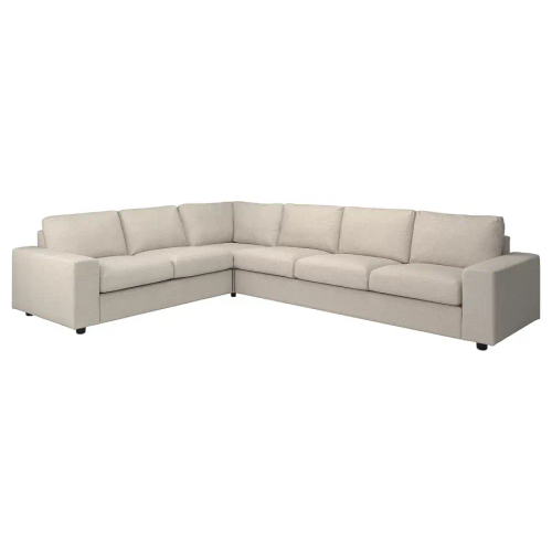 Диван угловой 5-местный - IKEA VIMLE, 326/256х98х83 см, бежевый, ВИМЛЕ ИКЕА