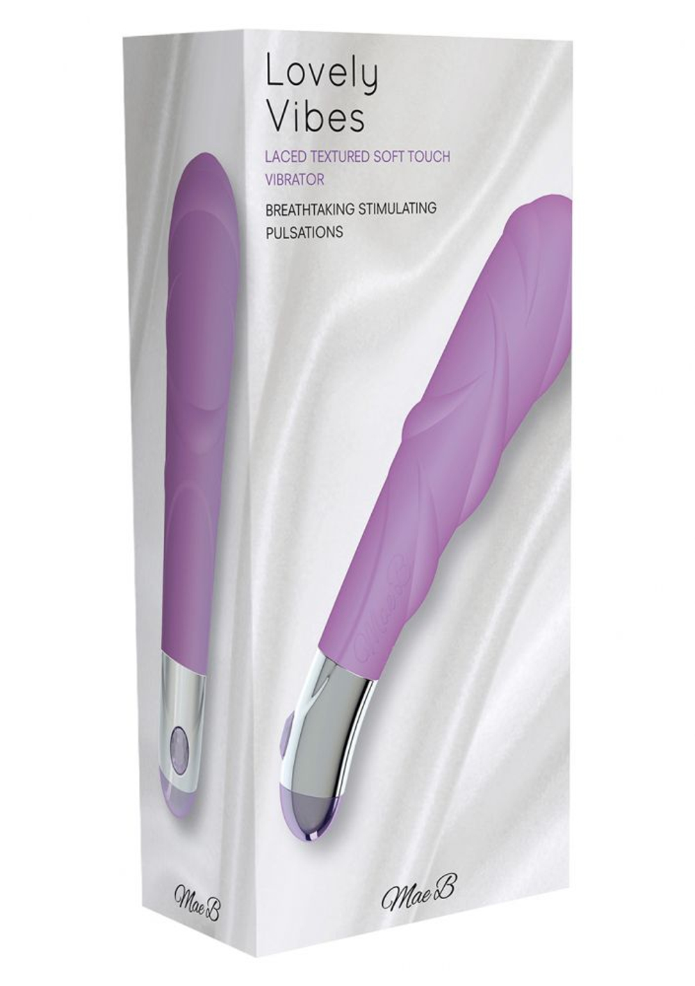 Фиолетовый ребристый вибратор Lovely Vibes Laced - 18,5 см. (Цвет: фиолетовый)