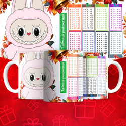 Лабубу с таблицей умножения