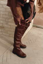 Платье мини c длинным рукавом brwn