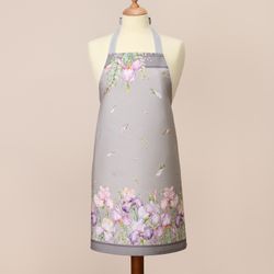 ФАРТУК "ИРИСЫ" 60Х70СМ,100% ХЛОПОК,СЕРЫЙ,ТВИЛ,ПРОПИТКА