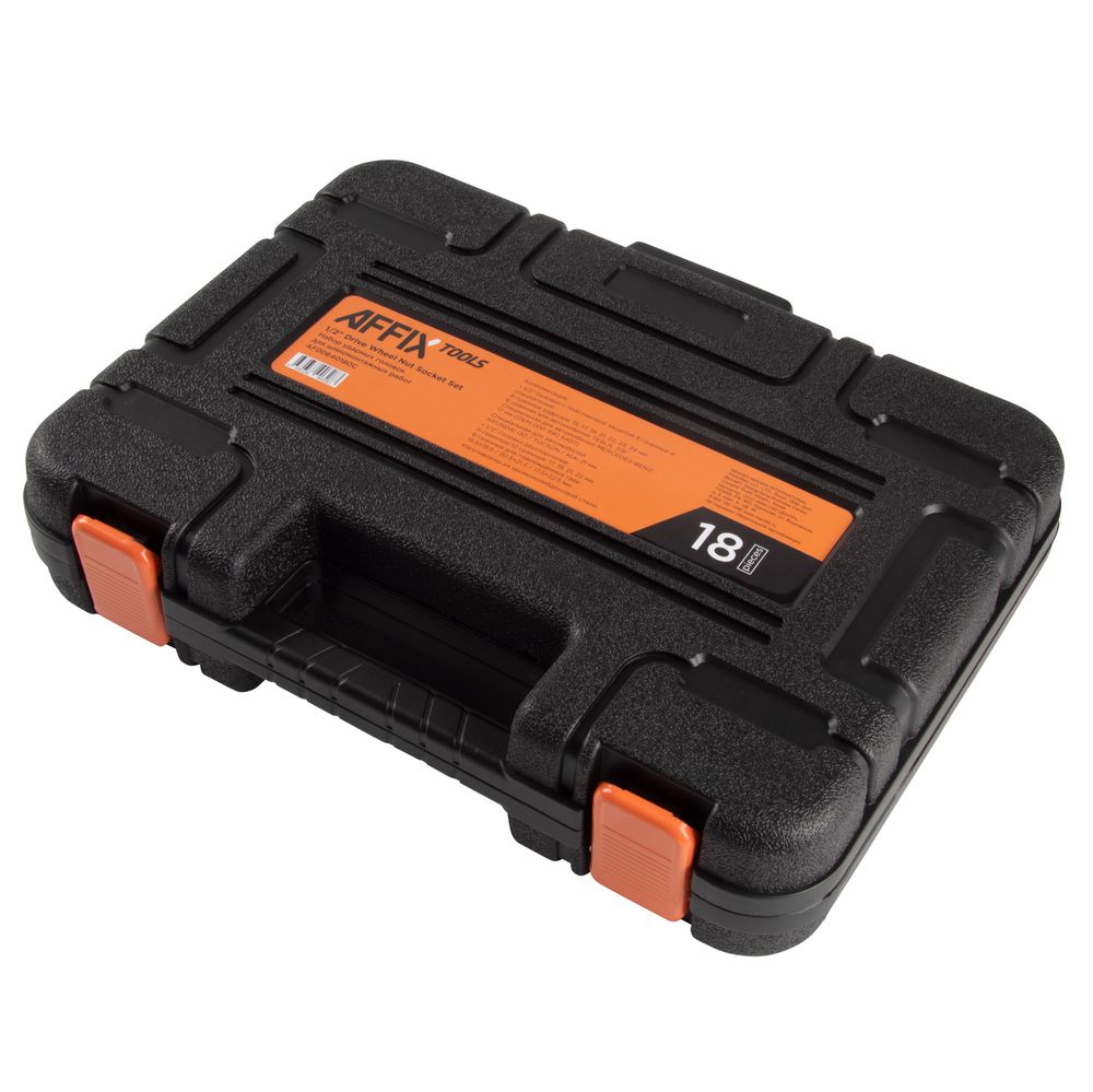 AFFIX (AF00640180C) Набор ударных глубоких шестигранных головок 1/2", 15-24 мм, 18 предметов, кейс