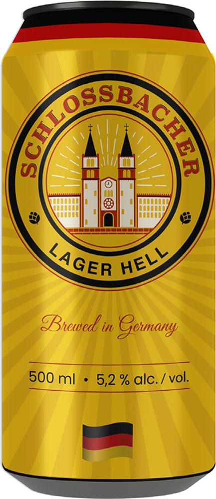 Пиво Шлоссбахер Лагер Хель / Schlossbacher Lager Hell 0.5 - банка