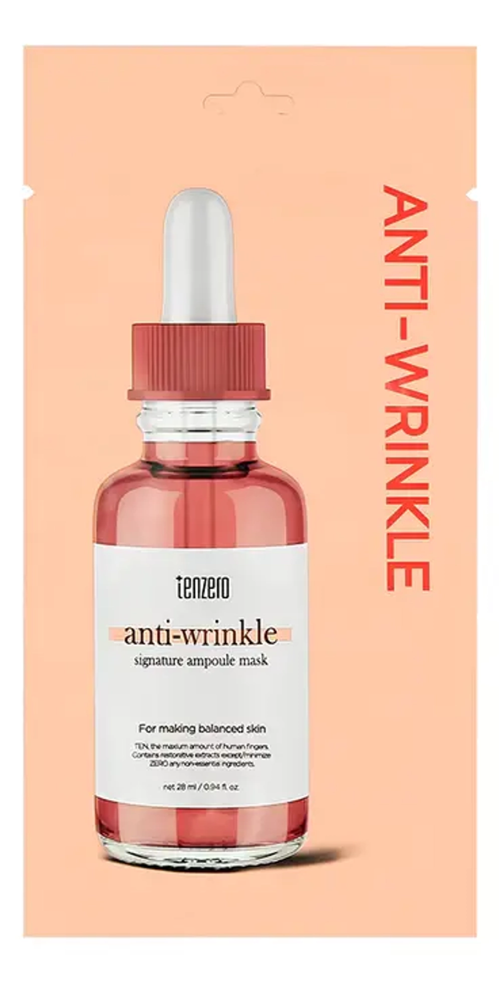 Тканевая маска омолаживающая с экстрактами цветов TENZERO Signature Ampoule Mask Anti-Wrinkle