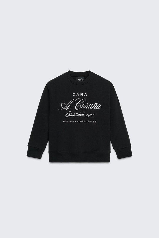 ZARA ТОЛСТОВКА С ВЫШИВКОЙ © 50TH ANNIVERSARY, ЧЕРНЫЙ