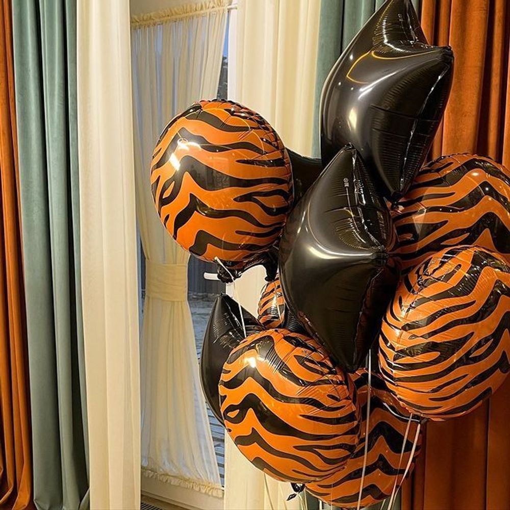 Шар (19"/48 см) Звезда, Черный 1 шт.