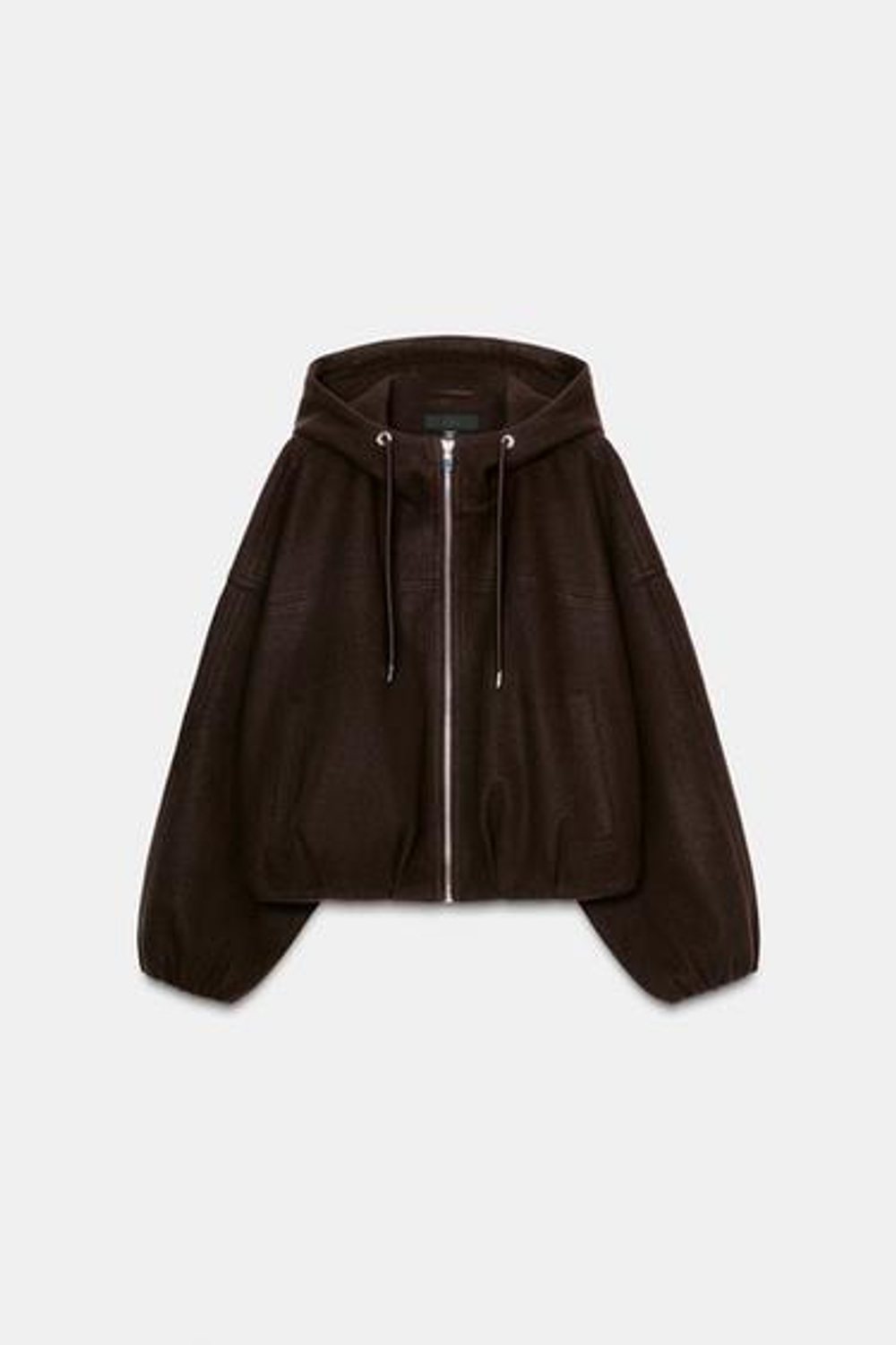 Мягкая куртка-бомбер с капюшоном оверсайз - ZARA