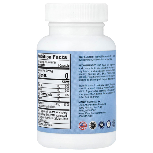 Life Enhancement, Durk Pearson & Sandy Shaw's BHT Plus, добавка с бутилгидрокситолуолом, 100 капсул