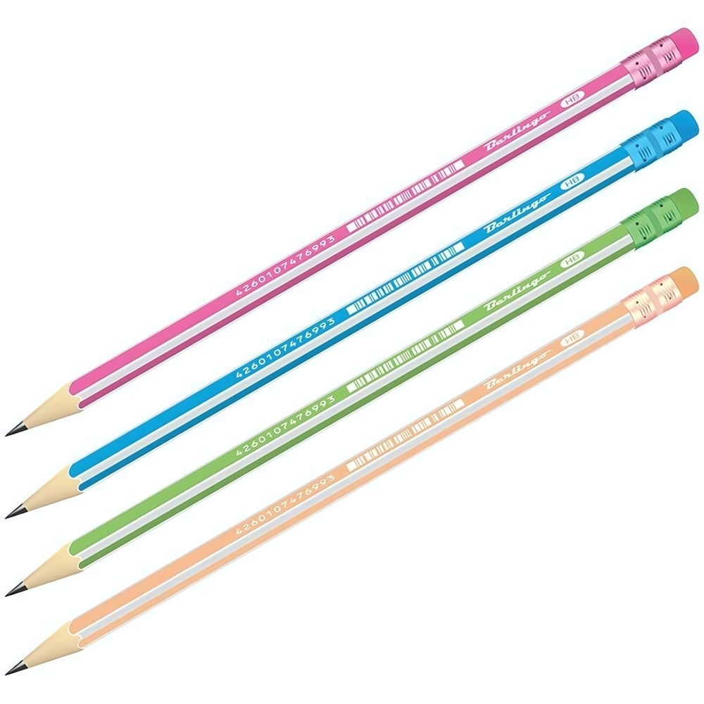 Карандаш ч/г "Triangle ultra" HB с ластиком, заточен. BP00820 (Berlingo)