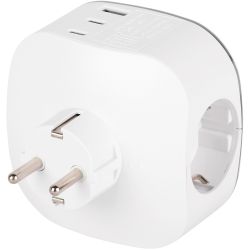 Разветвитель электрический ЭРА SP-3e-3USBAC-W на 3 розетки + 3 USB A+C с заземлением со шторками 16А белый | Тройники