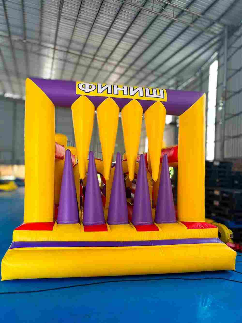 Надувная полоса препятствий “Веселые старты”, 4 отдельных блока, 20*3,5*4,5 м.