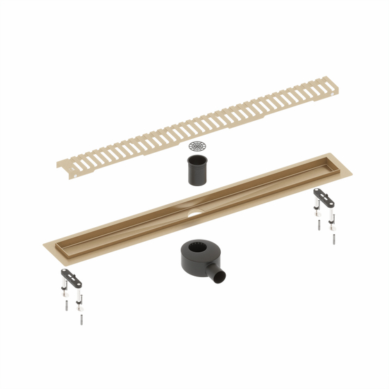 Душевой лоток Drain System 700 DS230107/17 Золото матовое, с вставкой «Lines»