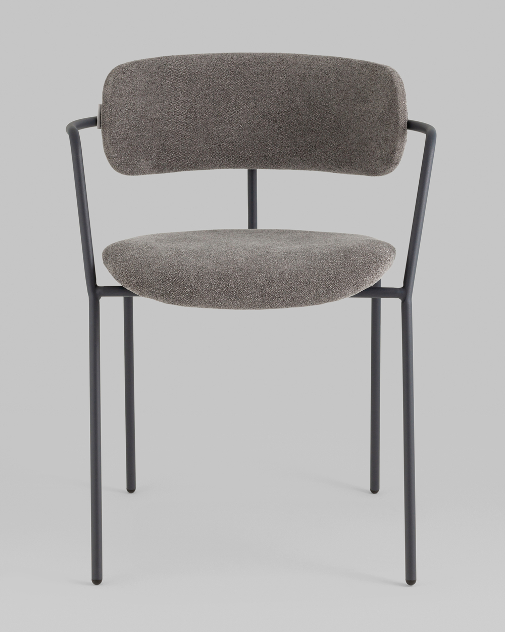 Стул Дженни букле темно-серый каркас антрацитово-серый муар