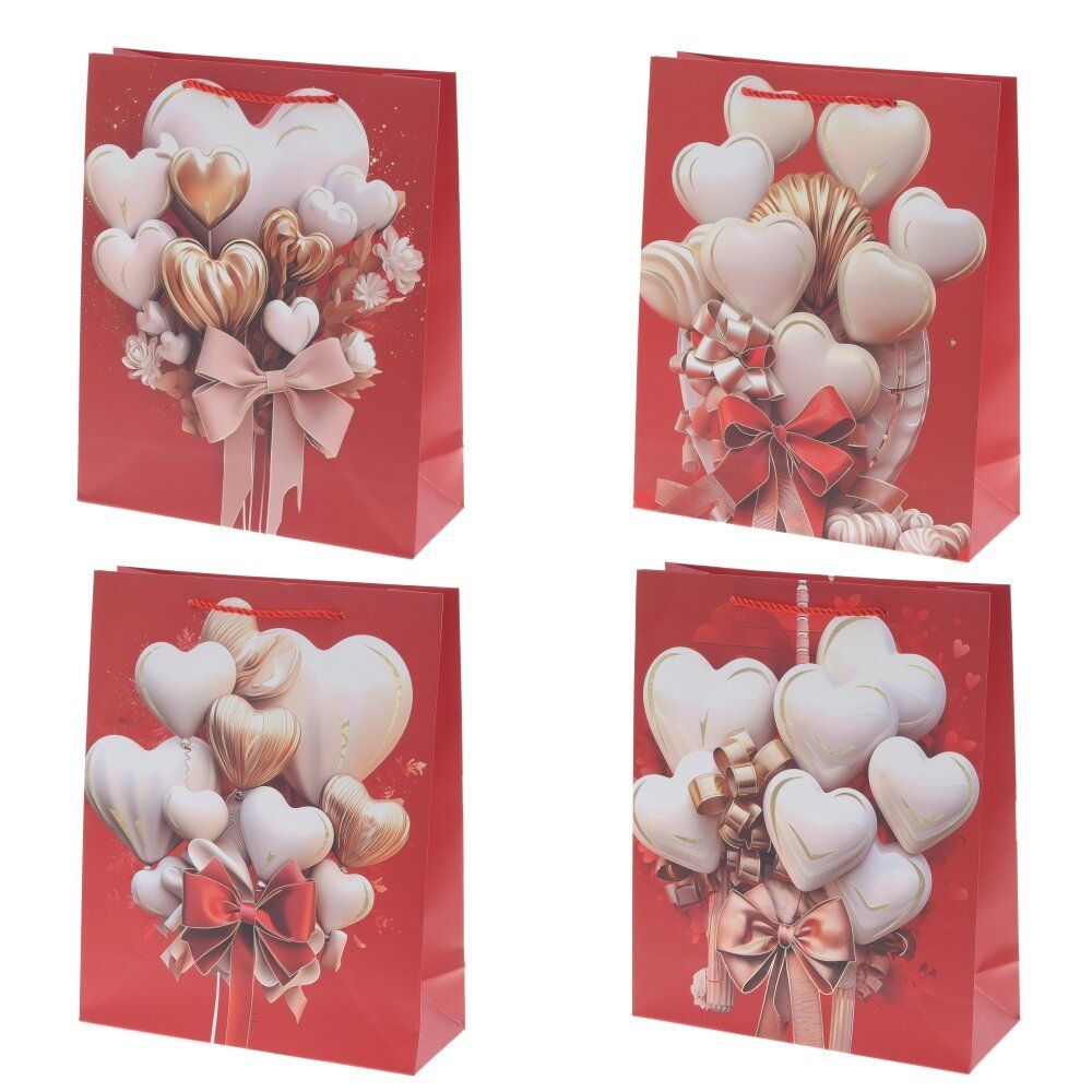 GAEM Пакет подарочный M (бумага 210г/м2, блок микс 12шт), L26 W10 H32 см, 4в.