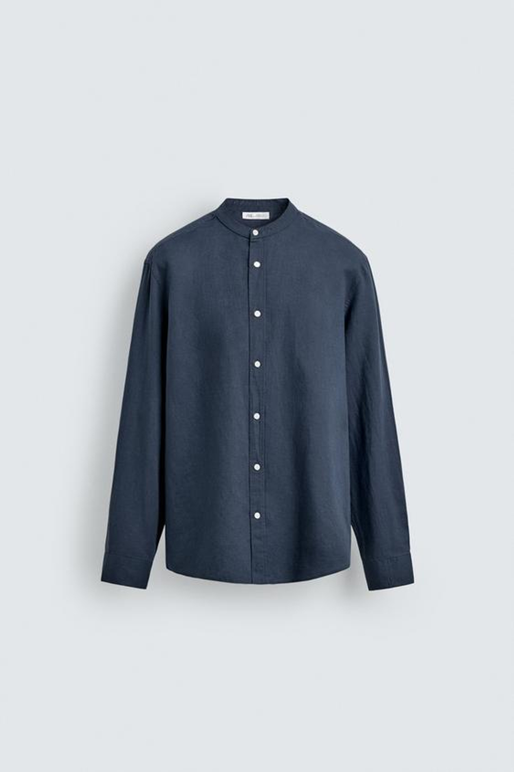 ZARА РУБАШКА RELAXED FIT ИЗ ЛЬНА И ХЛОПКА, ГЛУБОКИЙ СИНИЙ