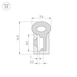 Силиконовый профиль WPH-FLEX-0817-SIDE-S8-20m WHITE (Arlight, Силикон) 041088