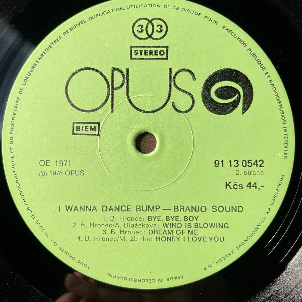 Винтажная виниловая пластинка LP Branjo Sound, I Wanna Dance Bump (Чехословакия 1978)