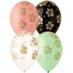 Шар латексный 35см Гибискус (Ассорти)