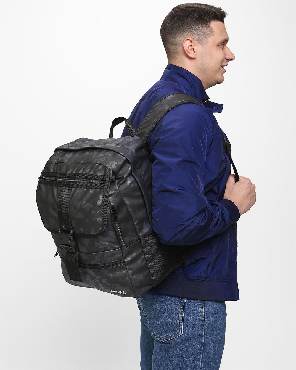 Рюкзак городской мужской Prival Грот 25л, тёмно-голубой камуфляж