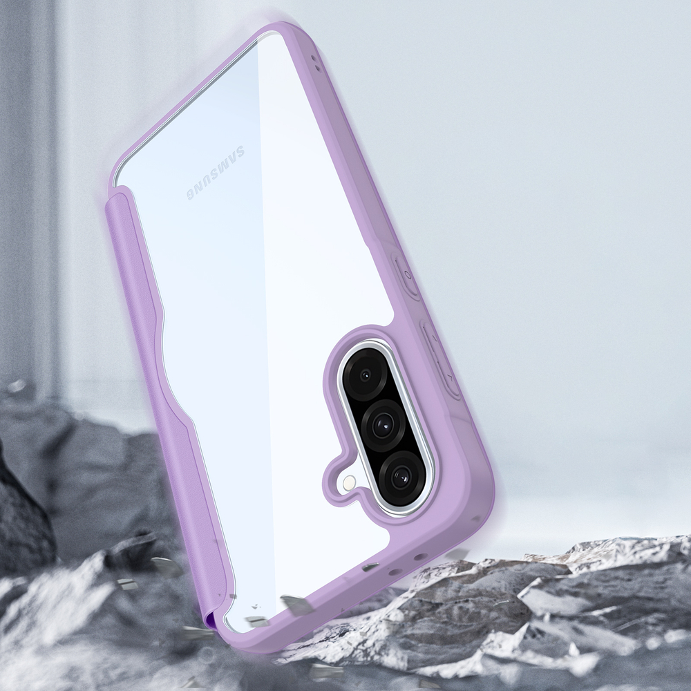 Чехол книжка фиолетового цвета для смартфона Samsung Galaxy A36 5G и A56 5G, серия Skin X Pro Series Case