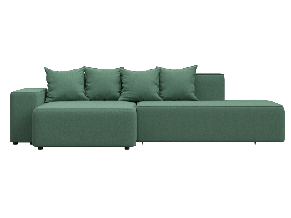 Диван угловой Лига-079 угол левый РОГОЖКА Амур 11 зеленый