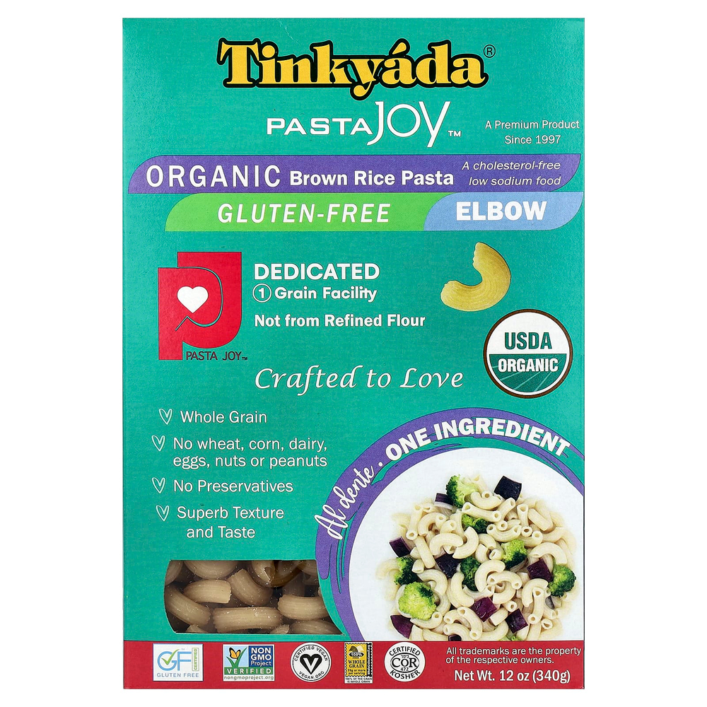 Tinkyada, паста из органического коричневого риса, локоть, 340 г (12 унций)