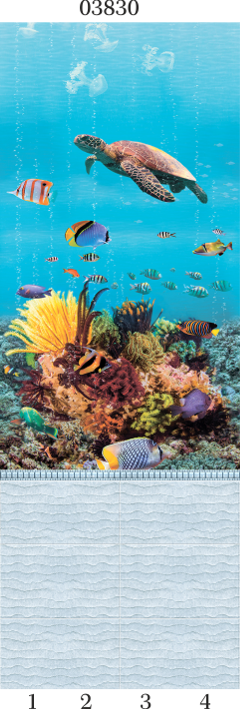 Панель ПВХ фотопечать 3D Panda Подводный мир 2700х250 мм