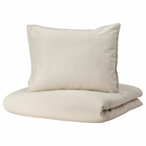 Комплект постельного белья IKEA ANGSLILJA (ЭНГСЛИЛЯ), Односпальный, Бежевый, 150x200, 50x80 см