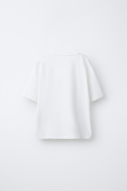 ZARA ФУТБОЛКА С ПРИНТОМ, БЕЛЫЙ