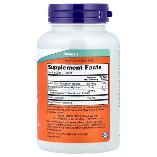 NOW Foods, Калий плюс йод, 180 таблеток