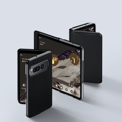 Чехол черного цвета с премиальной искусственной кожи от Dux Ducis для Google Pixel Fold, серия Bril Series Case