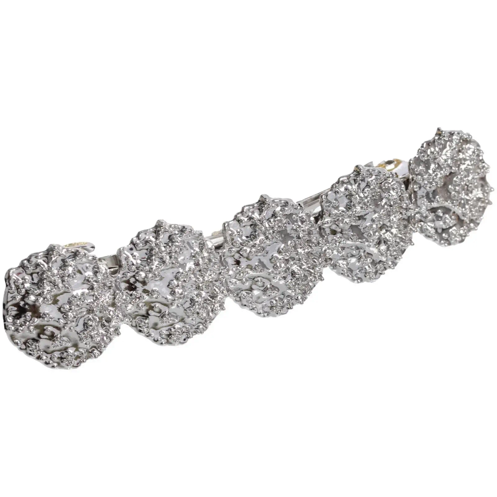 Заколка-автомат для волос «AKS - DesignPRO», круги, цвет золото и хром, 9*2см