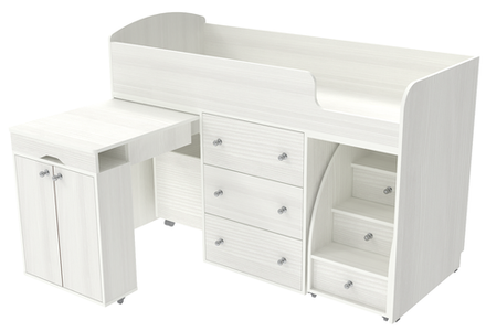 Кровать-чердак КарИВи Малыш Белое Дерево Белое Дерево