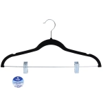 Вешалки-плечики с зажимами «ИДЕЯДОМА», поворотный крючок, цвет черный, 42*22.5см (Лейбл Селфи)●