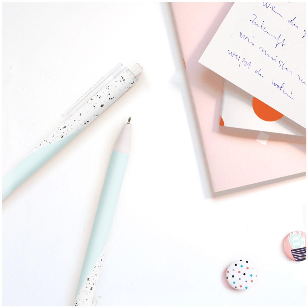 Ручка шариковая автоматическая Greenwich Line "Beauty shapes" синяя, 0,7мм, игольчатый стержень, софт-тач