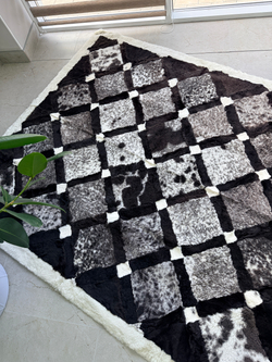 Ковер прямоугольный натуральный мех овчина, 210 х 170 см.