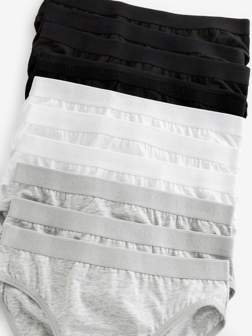 Трусы для девочки Next K94-741, 10 шт., Черный, Серый, Белый