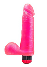 Вибромассажёр гелевый розовый 19 см (Цвет: розовый)