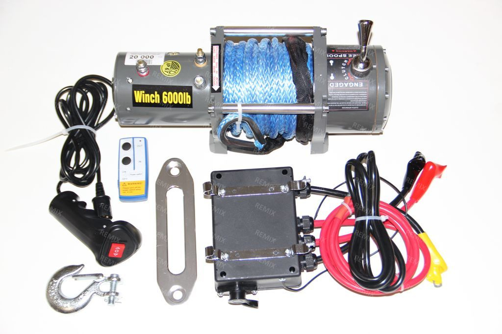 Лебедка Electric Winch 12v 6000lbs / 2722 кг (кевлар 8 мм)