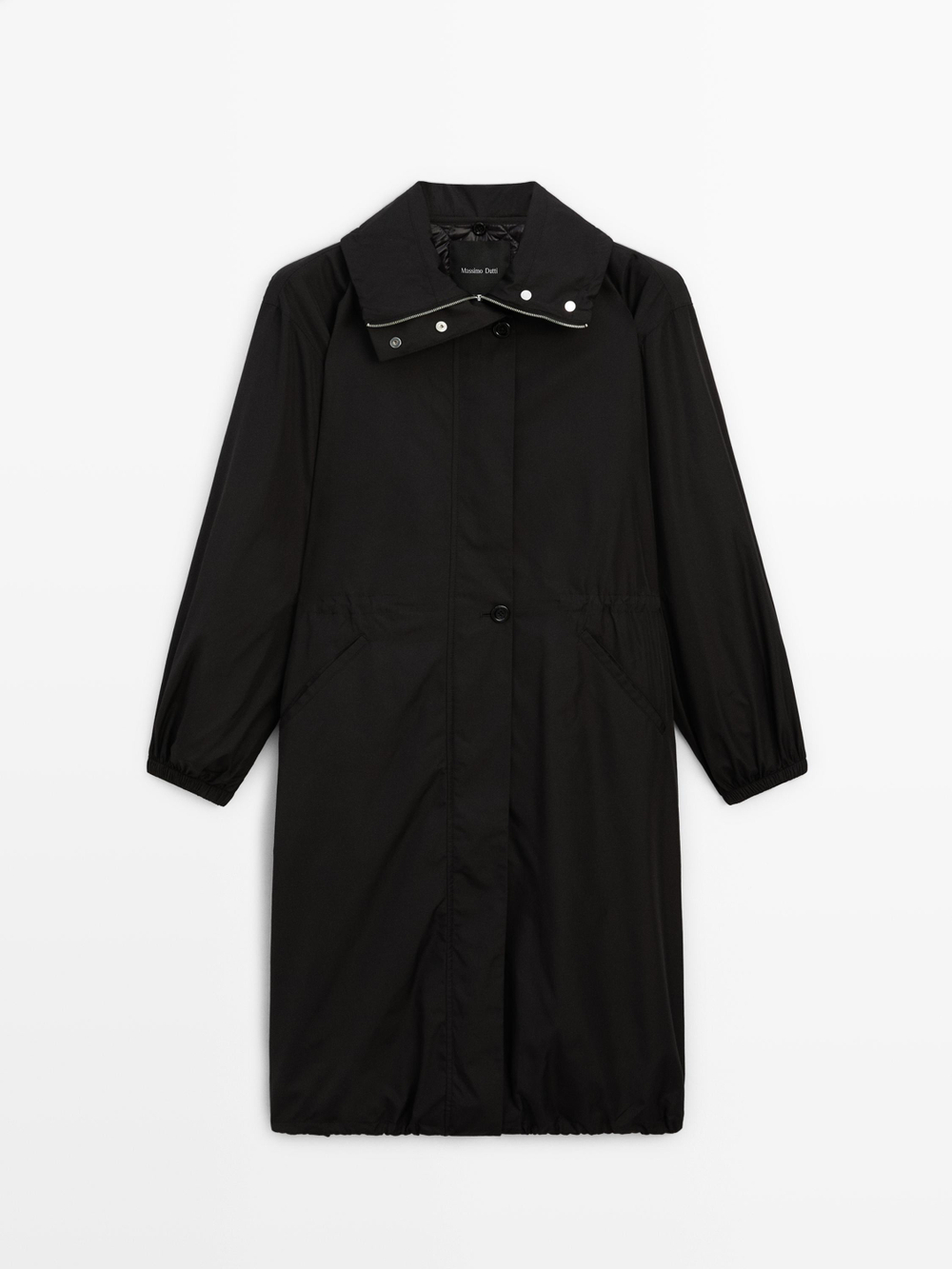 Massimo Dutti Парка со съемным внутренним жилетом и водоотталкивающей пропиткой, черный