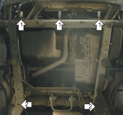 Защита картера Двигателя, КПП. 2 мм, Сталь. для Mercedes Vito 1996-2003 MOTODOR.01207