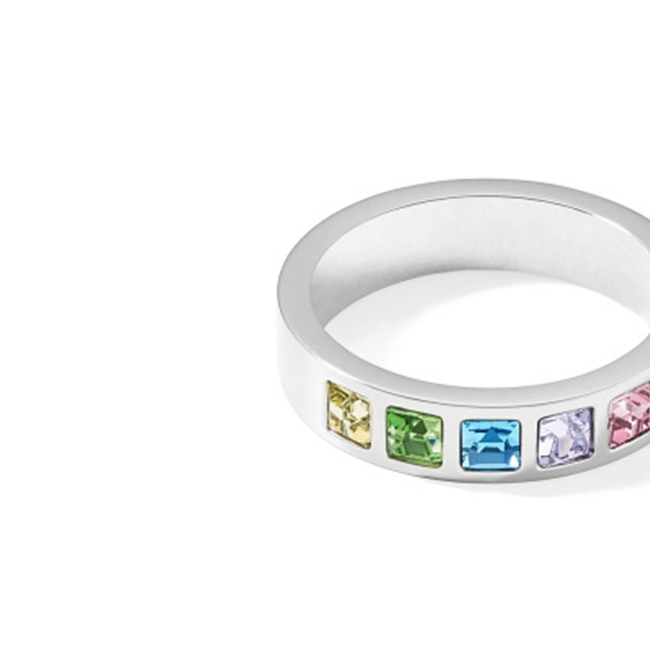 Кольцо Coeur de Lion Multi-Pastel-Silver 17,2 0130/40-1580 54 цвет мультиколор